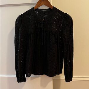 Madewell Black Eyelet Blouse